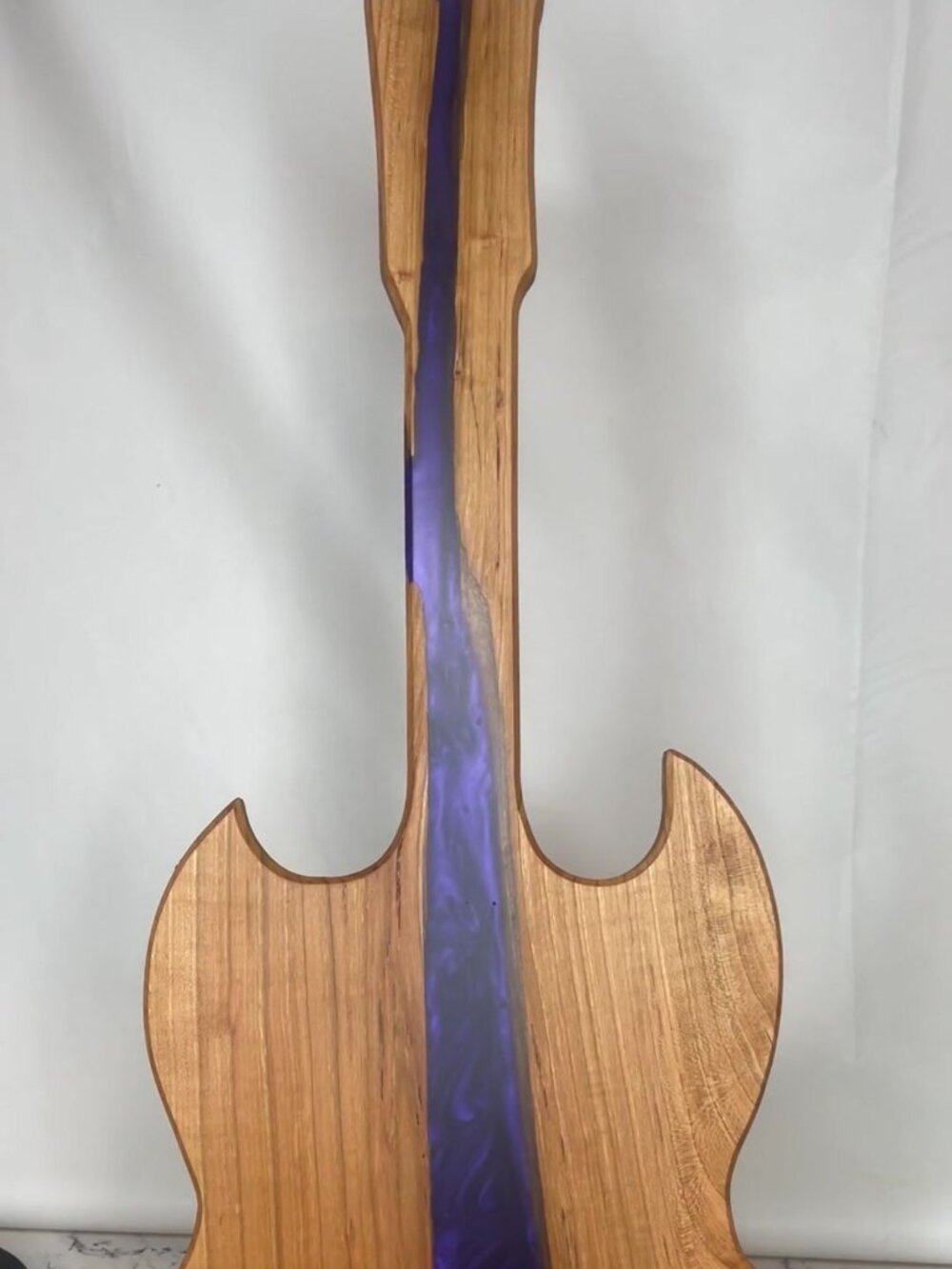 "Guitar"-Erie Board (Gibson SG Charcuterie Board w/ Purple Epoxy)